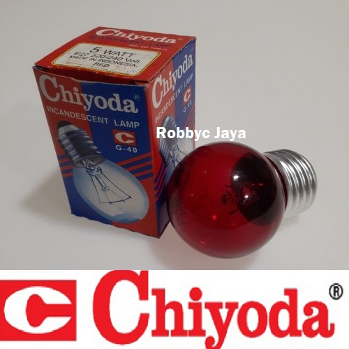 Lampu Pijar Merah Chiyoda 5w / Lampu dop Merah 5 Watt