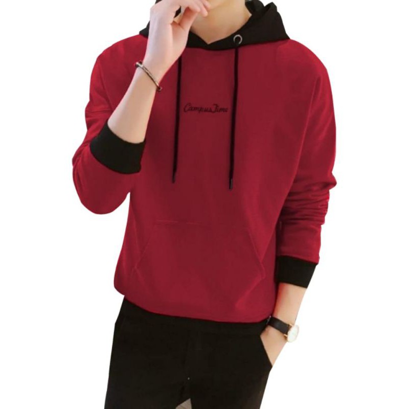 Hoodie Sweater Cowok Campus Fashion Pria Kekinian Premium