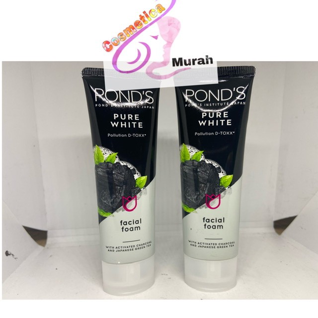 [CASE HITAM] PONDS SABUN WAJAH // 50 &amp; 100 gram - terbaru new pack - ponds pure BRIGHT facial foam kemasan hitam : sabun cuci muka ponds