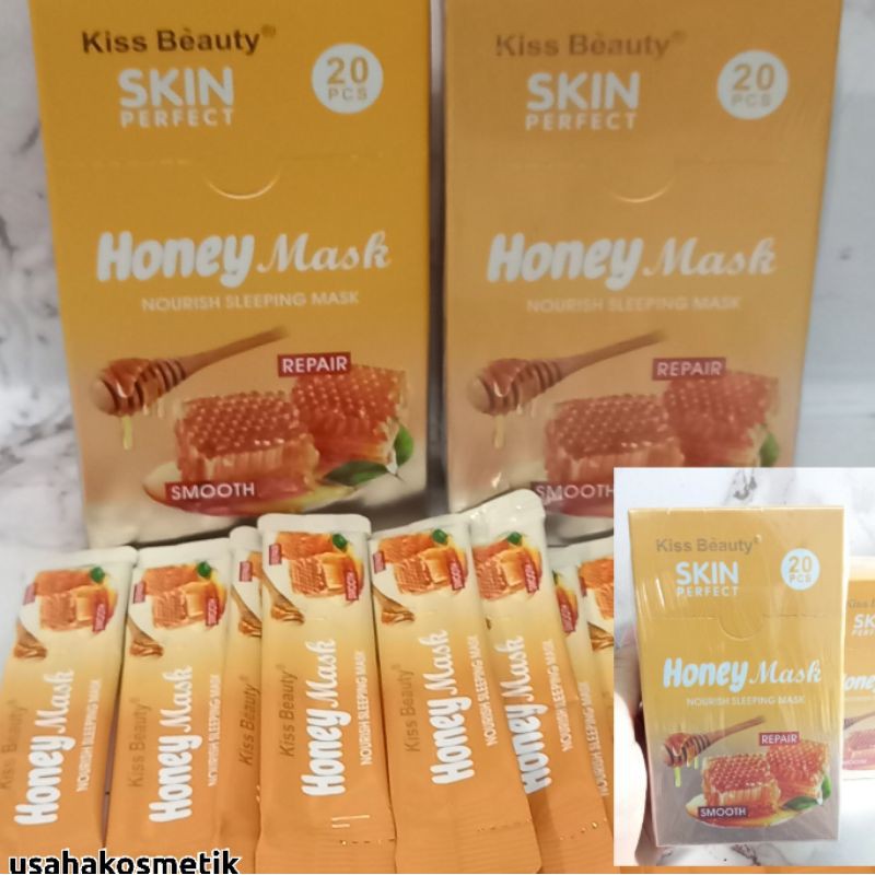 MASKER WAJAH KISS BEAUTY SLEEPING MASK HONEY / COLLAGEN PERBOX ISI 20