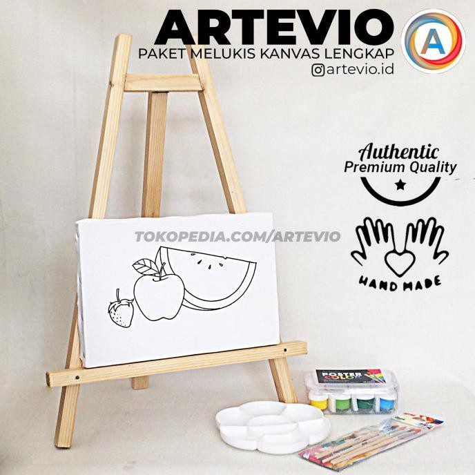 

Baru! Paket Lukis Besar Gambar / Paket Kanvas Lukis Cat Kuas Palet Dan Easel - 30 X 20 Terpercaya