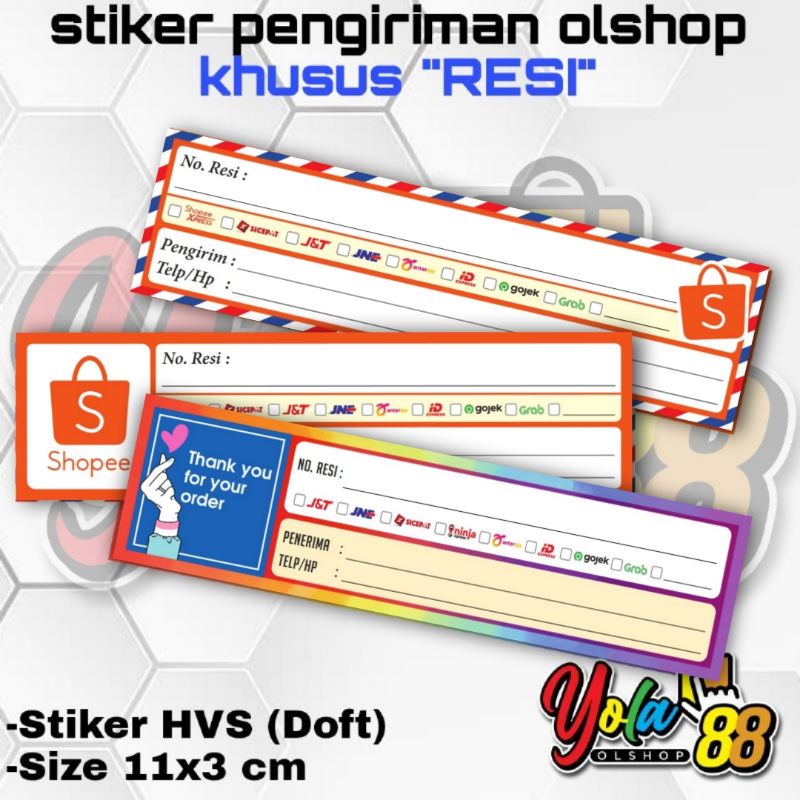 

(100 Pcs) STIKER LABEL PENGIRIMAN OLSHOP KHUSUS RESI
