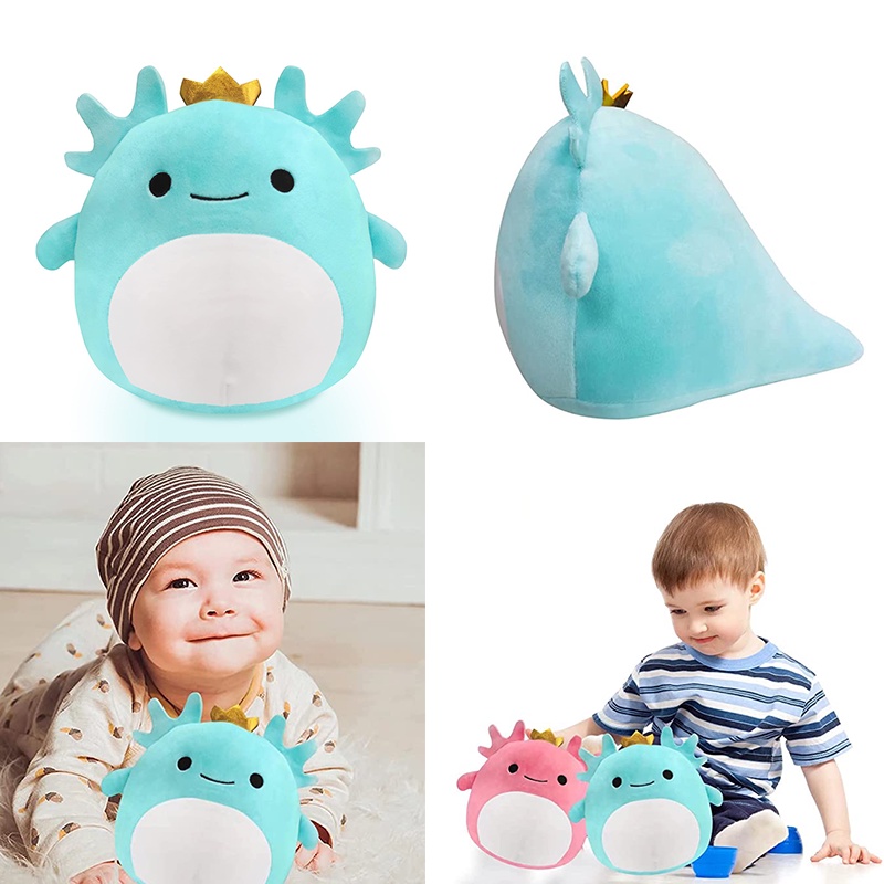 Mainan Mahkota Lembut Axolotl Animal Lucu Boneka Boneka Ulang Tahun Mewah Hadiah Bantal Anak