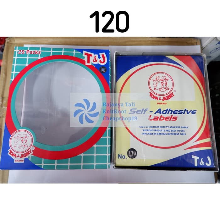 

Kertas Stiker Sticker Label TOM & JERRY No.120 HVS 78 x 118 mm isi 20 RJT
