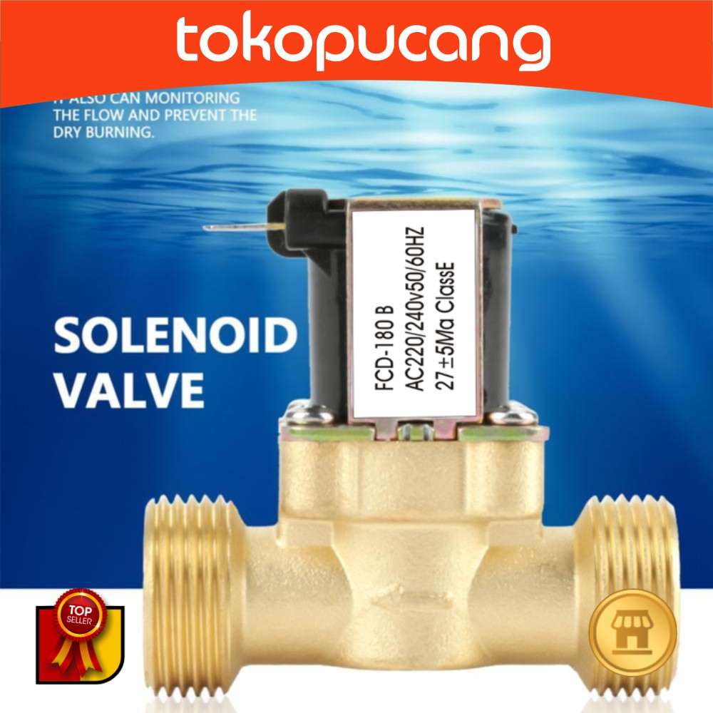 Jual BRASS SOLENOID VALVE 3/4 AC 12V KERAN ELEKTRIK WATER ELECTRIC KRAN ...