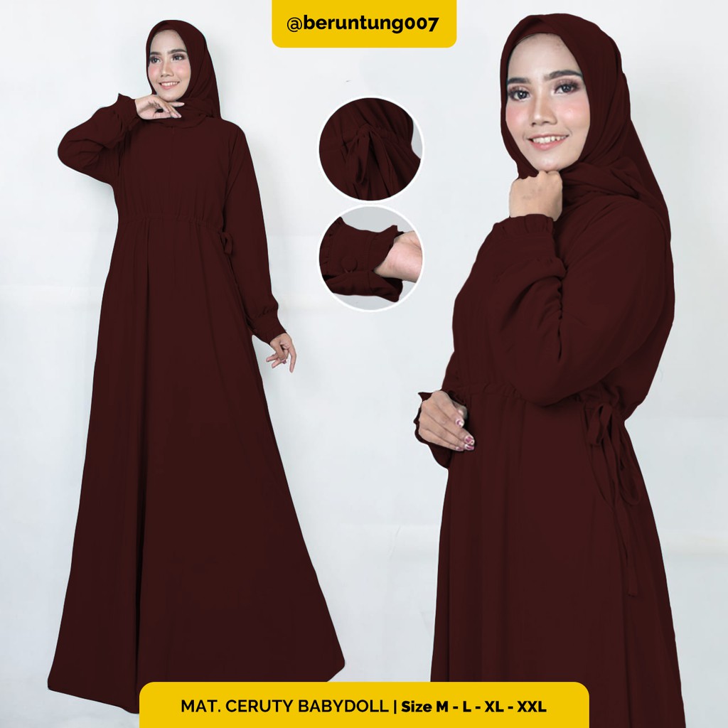 GAMIS CERUTY BABYDOLL MERAH MAROON POLOS - GAMIS PREMIUM - GAMIS TERBARU - GAMIS REMAJA