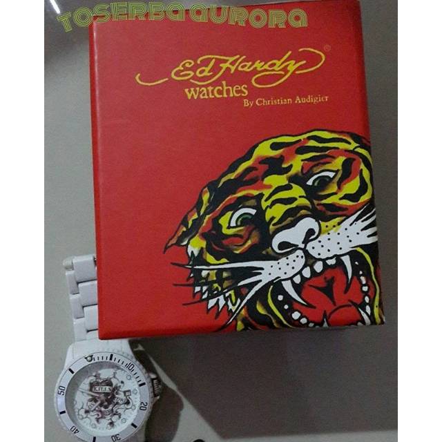 Jam Tangan ceramic white Ed Hardy