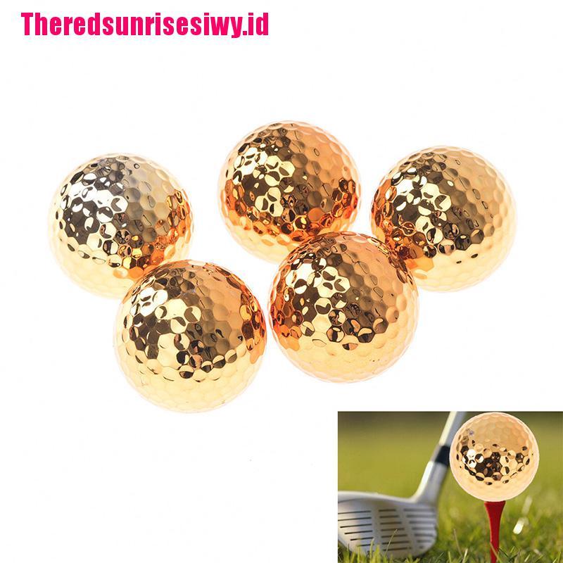 【Theredsunrisesiwy.id】1pc golf balls novel ball golf equipment gold color