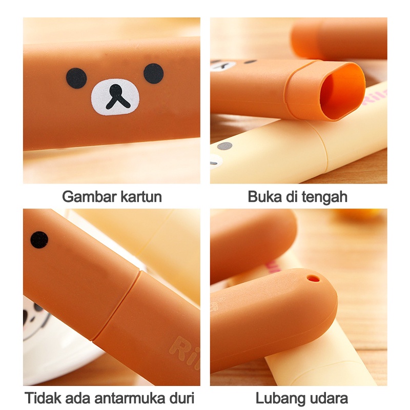 Kotak sikat gigi/TEMPAT SIKAT GIGI RILAKUMA RILAKKUMA/Kotak sikat gigi kartun  L293