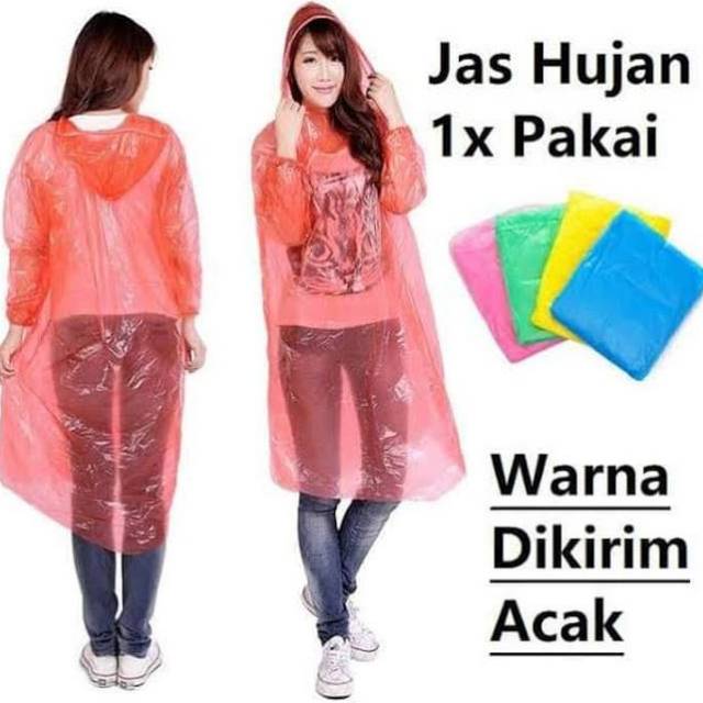 Jas Hujan Plastik Sekali Pakai Murah