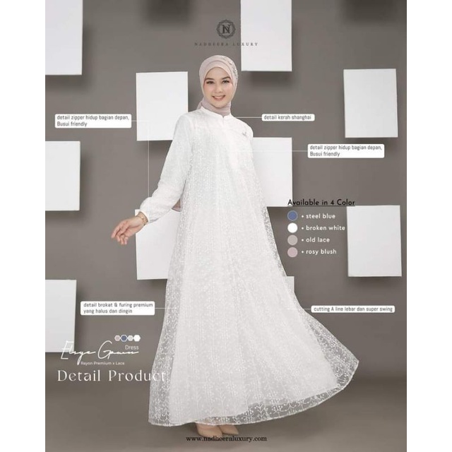 BARU (COD ✅) ELSYE GOWN BY NADHEERA LUXURY | GAMIS LEBARAN TERBARU | GAMIS MEWAH CANTIK | DRESS LACE