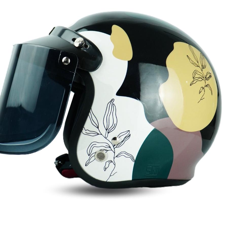 LANGSUNG KIRIM.. HELM BOGO RETRO DEWASA WANITA CEWEK FULL LEHER AESTHETIC
