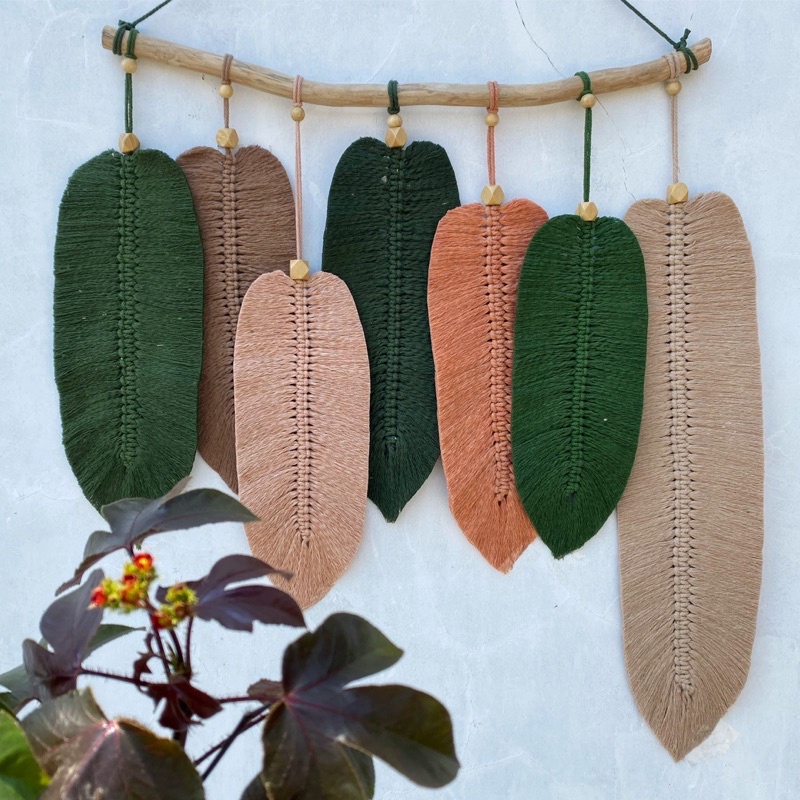 macrame leaf daun 60x60cm