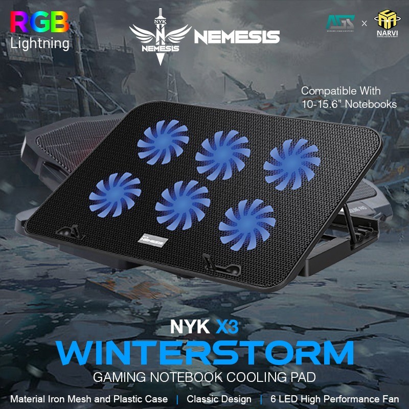 Cooling pad NYK X3 Winterstorm 6 LED FAN