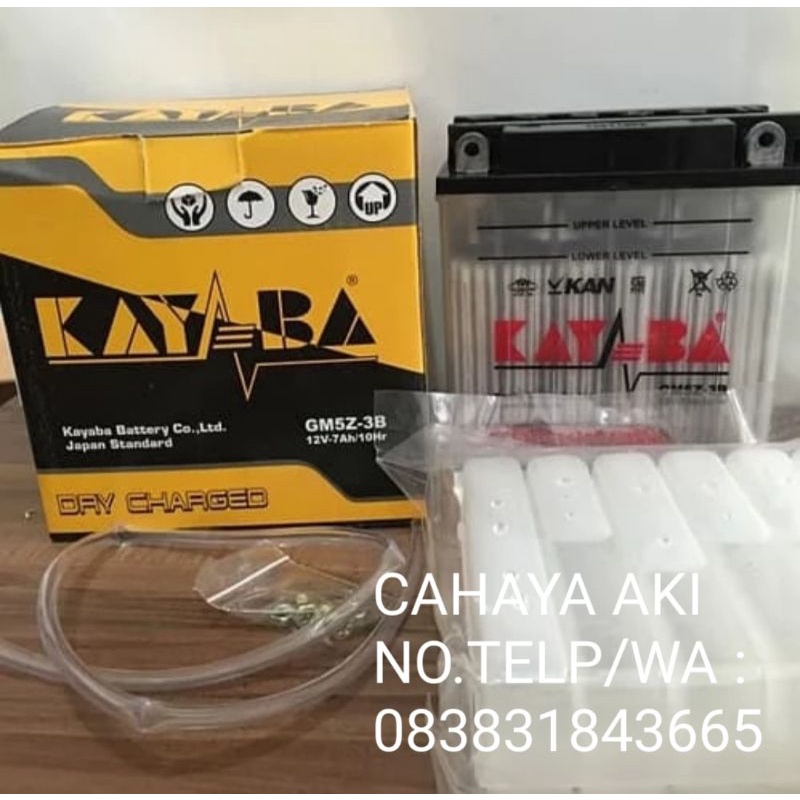 Jual AKI MOTOR BARU ACCU BASAH MERK KAYABA GM5Z-3B 12V 7AH VEGA MIO