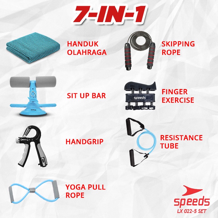 SPEEDS Sit Up Stand Set Alat Olahraga Gym Rumah 1 Set 7in1 Sit Up Handgrip Satu Set 022-5-7