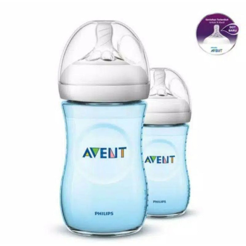 Botol Dot Avent Natural 260ml Blue Single