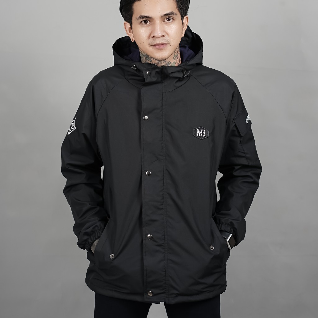 JAKET PRIA-JAKET CAGOULE PRIA MURAH-JAKET SALVIO HEXIA-JAKET ORIGINAL-JAKET DISTRO-JAKET PARASIT-PULL HITAM CASUAL