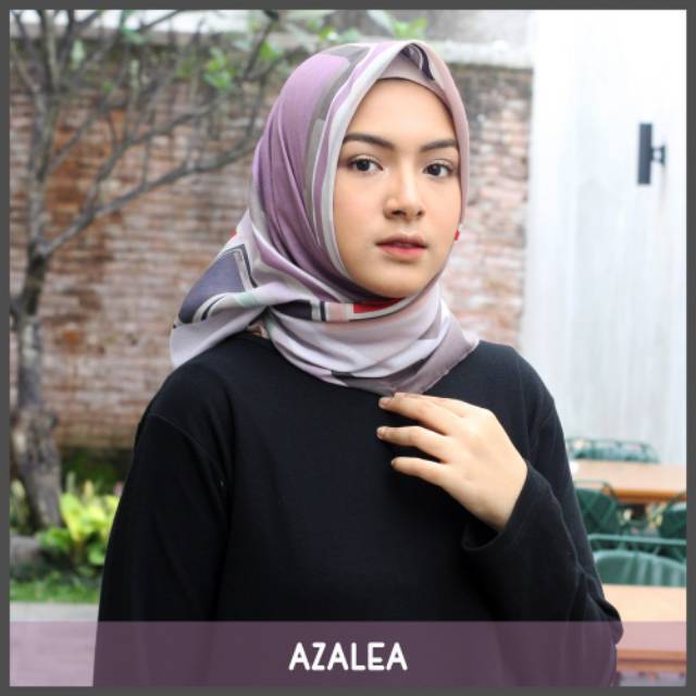 Hijab Voal Printing / Hijab Segiempat Murah / Hijab Motif Azalea By Zaneva