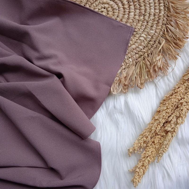 Pasmina Diamond Ceruty 180x75 Pashmina Panjang sabyan Basic Non Instan hijab Terlaris-Pashmina Grape