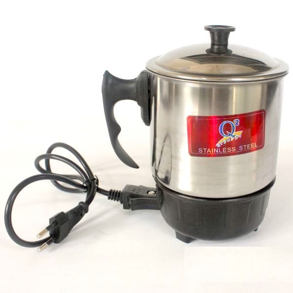 Q2 13cm Teko Listrik Pemanas Air Mug Panci Stainless Steel Electric Heating Cup kualitas bagus