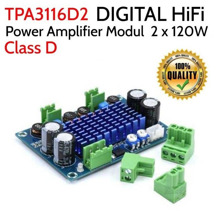 audio amplifier class d tpa3116d2 tpa3116 120w x 2 hi power amplifier wau1