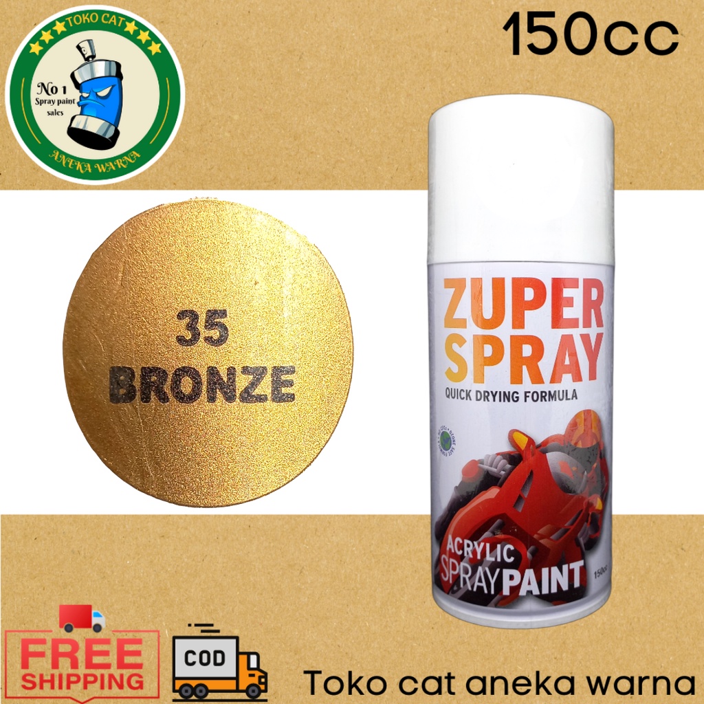 cat semprot 150cc bronze ( coklat keemasan ) zuper spray produk dari rj london pilox pilok