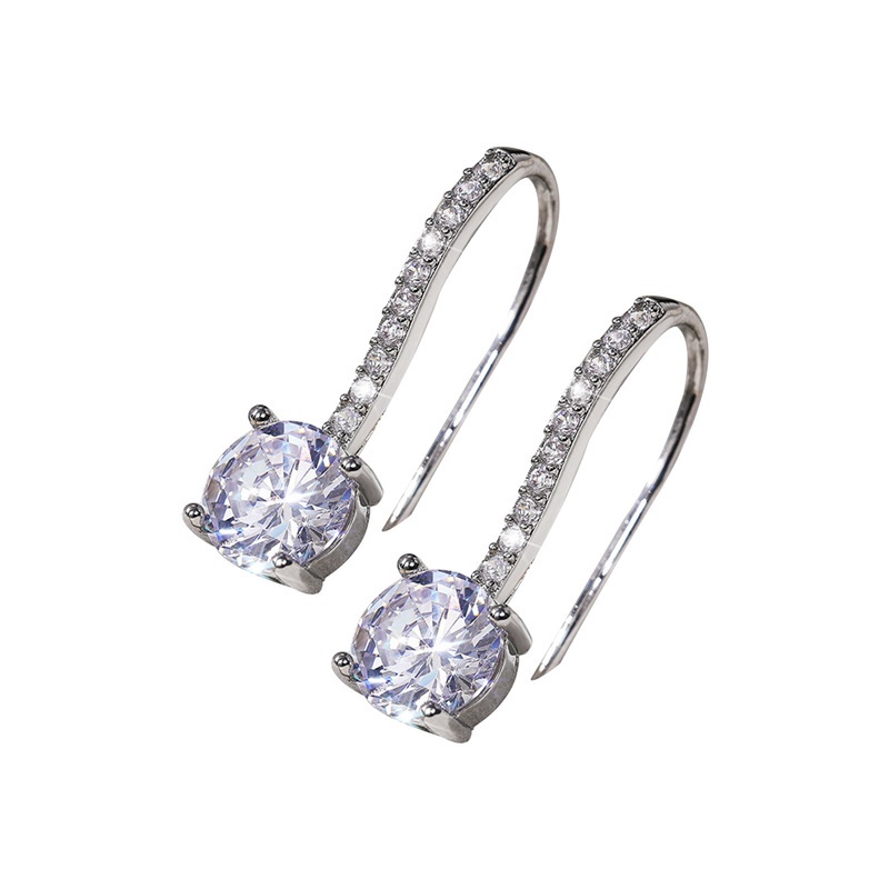 Hot Sale Women Earrings Luxury Inlaid CZ Stone Simple And Elegant Lady's Accessories