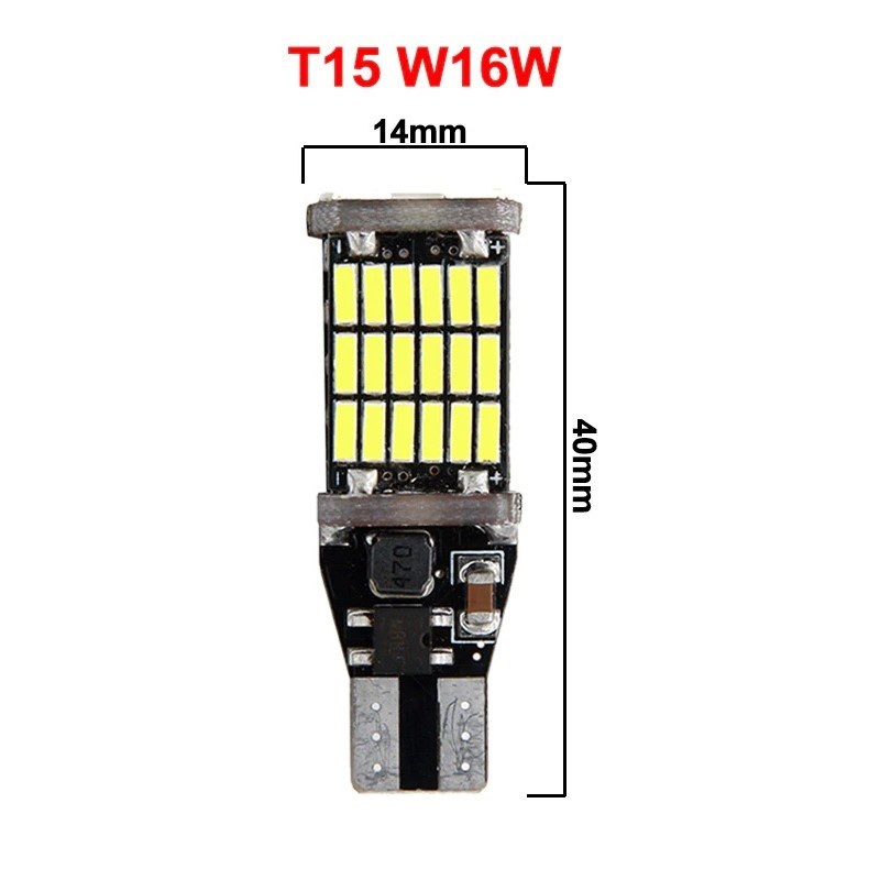 Lampu LED Mobil SMD T15 W16W 4014 45SMD 12V 6500K 1PCS - FITC - Black