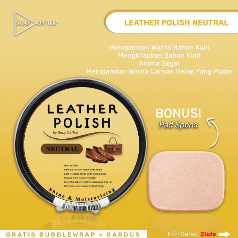 Leather Polish - Semir Sepatu dan Tas Kulit Pengkilap, Moisturizing, Anti jamur dan Retak