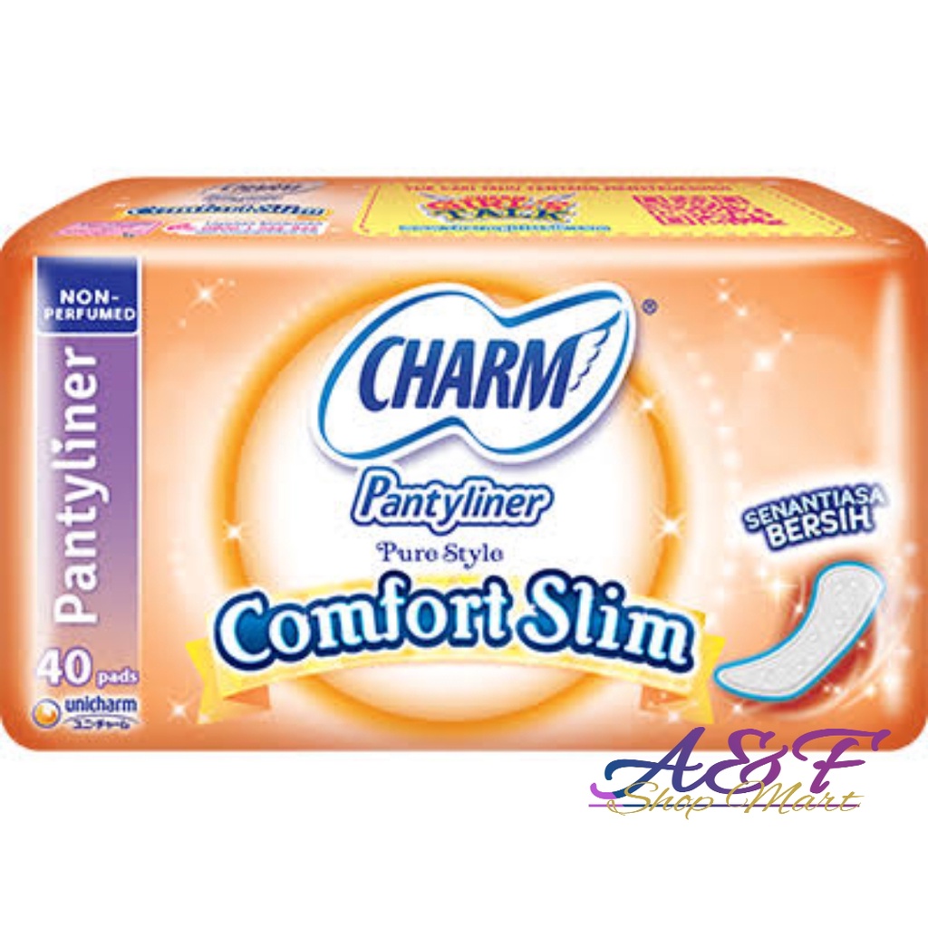 Charm Pantyliner Comfort Slim Non Perfumed 40 pads - Pantyliner Pure Style