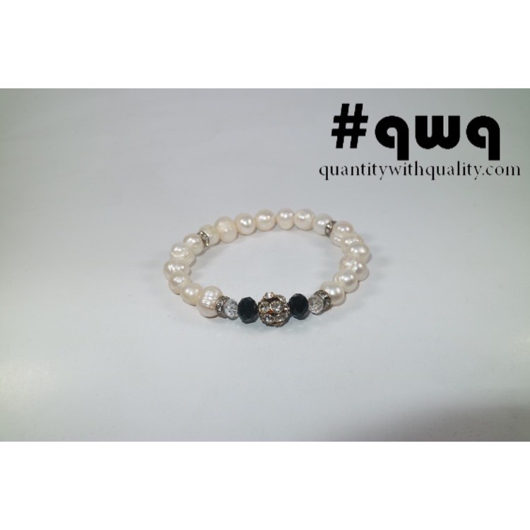 #qwq gelang cewek mutiara freshwater pearl CLASSIC round spacer