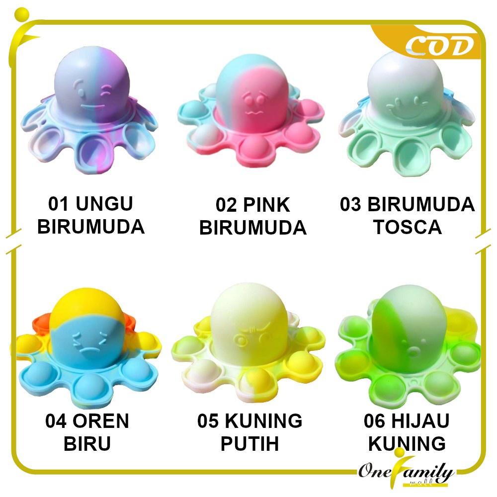 ONE-M131 Mainan Pop It Rainbow Karakter Fidget Push Pop It Among Us Bulat Pop Its Mainan Anak-GURITA