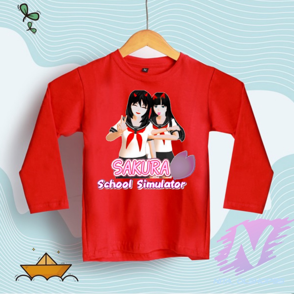 KAOS SAKURA SCHOOL SIMULATOR BAJU KAOS ANAK LENGAN PANJANG SAKURA TERBARU