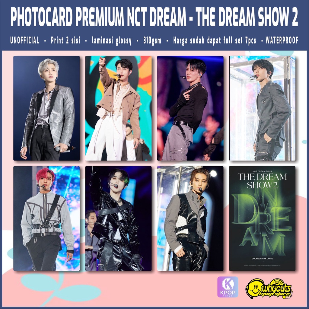 Photocard Set Premium NCT DREAM the dream show 2 / print 2 sisi super glossy / anti air tidak luntur / isi 7 pcs