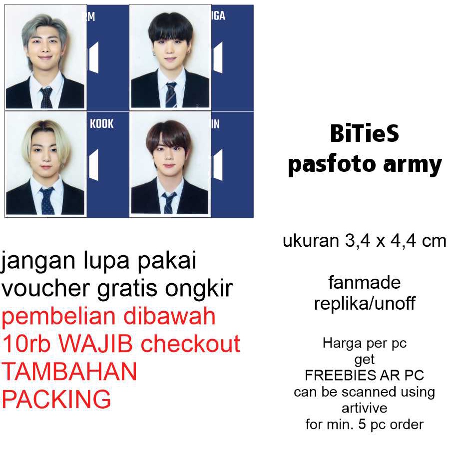 pasfoto bangtan armymembership unofficial