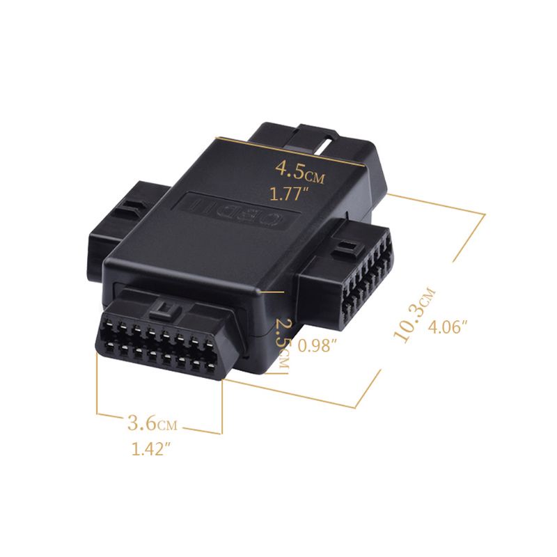 Cre Adapter Konektor Plug 1 Male Ke 3 Female 16 Pin OBD2 Untuk Diagnostik Mobil