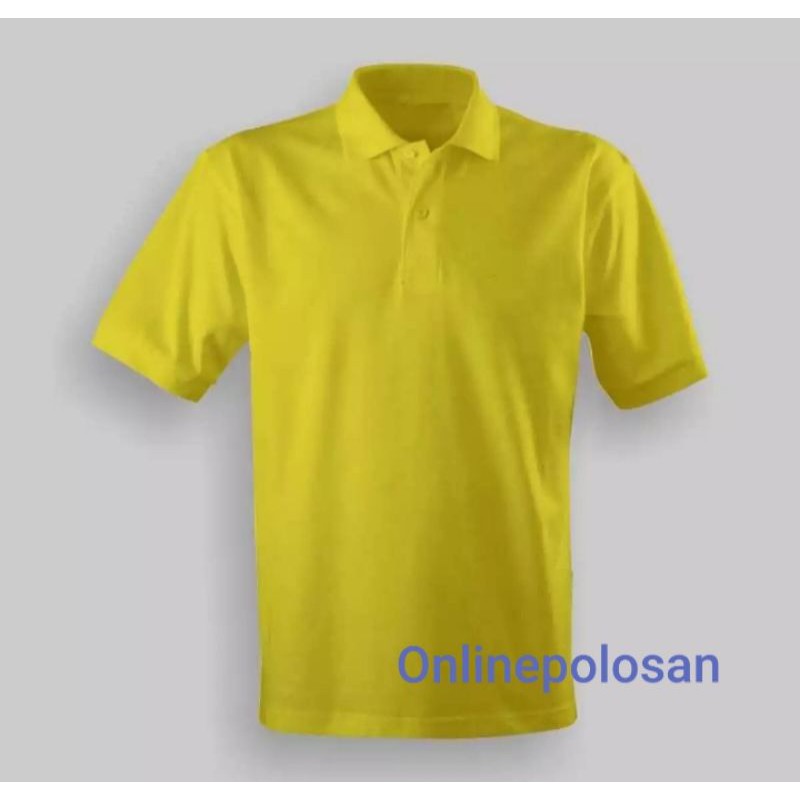 Kaos Polo Shirt Lengan Pendek Kerah Pria & Wanita Kuning