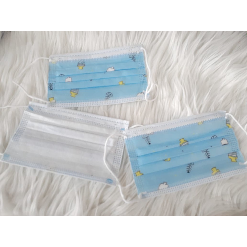 MASKER MOTIF/MASKER ANAK SEKALI PAKAI / MASKER 3PLY EARLOOP 50PS / MASKER DUCKBILL ANAK ISI 50LEMBAR
