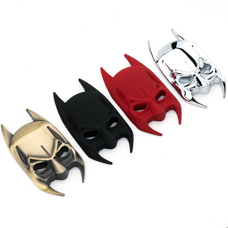 1Pc Stiker Emblem Motif Batman 3D Bahan Metal untuk Mobil