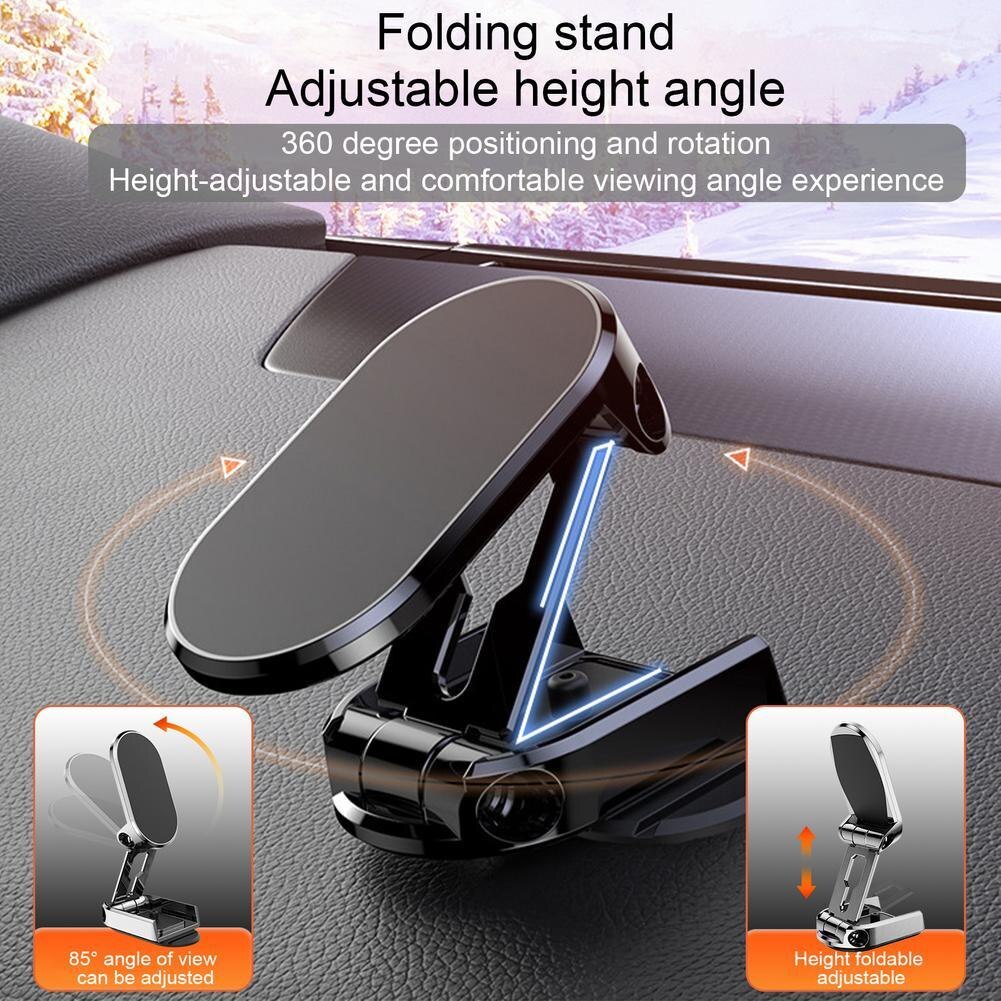 Car Metal Magnetic Phone Holder HP Besi Lipat Dashboard Mobil 360°