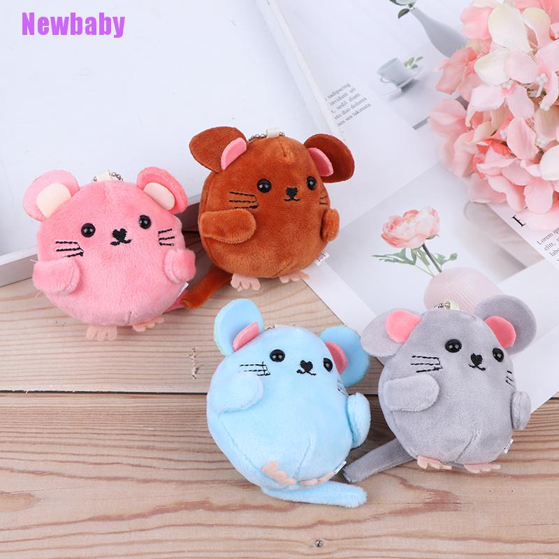 (Newbaby) Gantungan Kunci Boneka Tikus Bahan Plush Ukuran 8CM