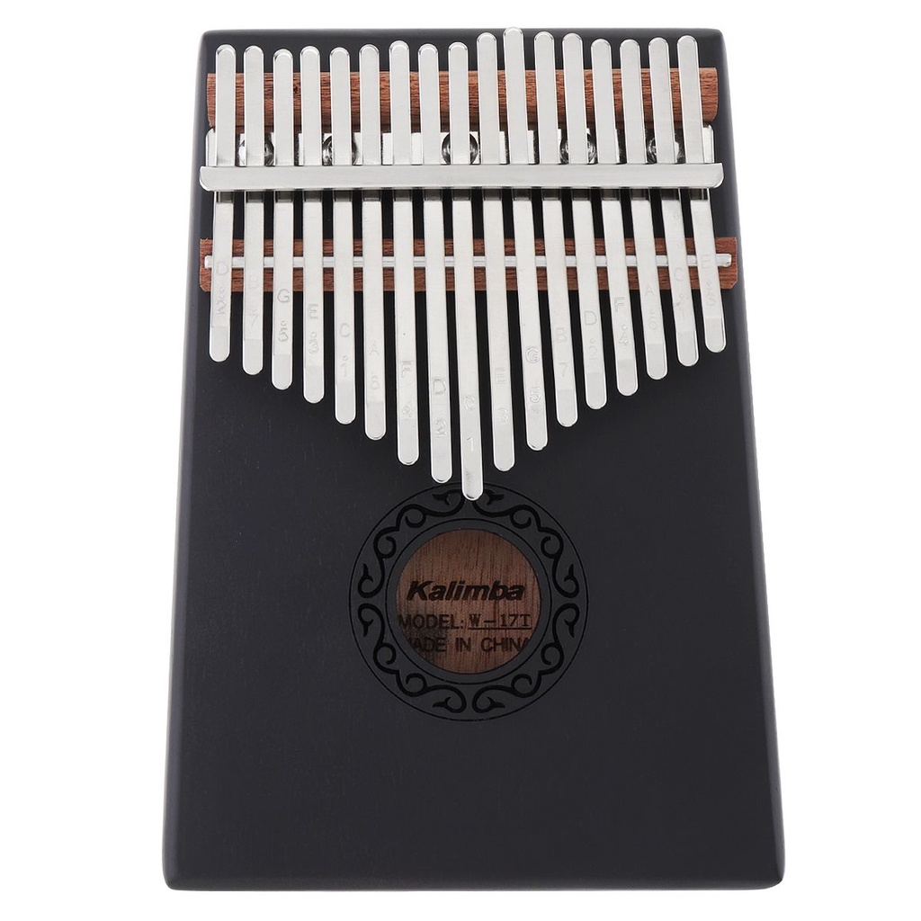 Kalimba Piano Jempol Mini 17 Kunci Bahan Kayu Mahoni Warna Abu-Abu Untuk Hadiah