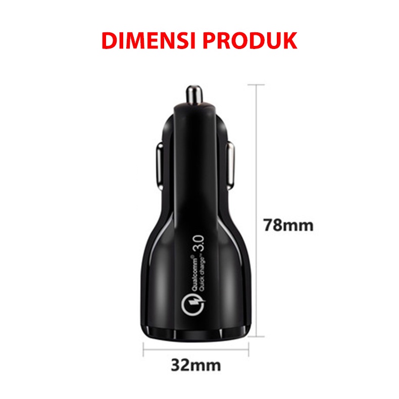 Mobile Car Charger Chasan Mobil Fast Charging 6A 12-24V 6000mA dobule USB QC 3