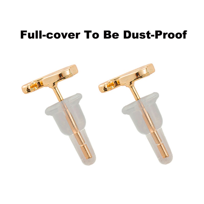 SIY  Non-slip 50x Soft Clear Earring Backings Silicone Rubber Safety Pads Backstops Replacement for Earring Studs Hoop DIY