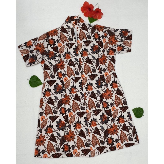 PRELOVED DRESS BATIK BUNGA TERATAI