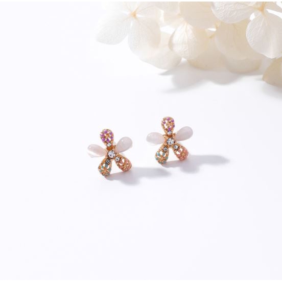 Anting Wanita Bunga Dengan Aksen Permata Aksesoris Fashion-G