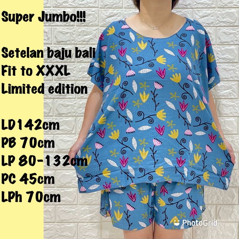 SETELAN BAJU BALI SUPER JUMBO FIT TO XXXL (max 85kg) REAL PICT ST/LTD