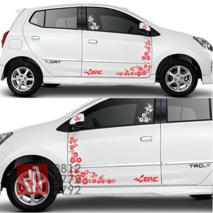 Sticker Mobil Cutting Simple Bunga Flower Stiker Keren Lucu 02