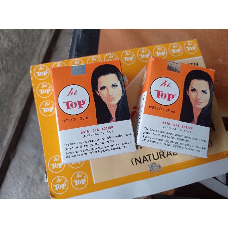 Hi Top semir rambut 25ml Black Hair Dye Lotion / semir rambut hitop
